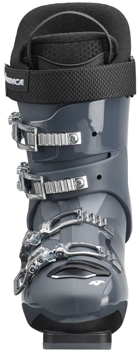 Nordica Sportmachine 3 80 Ski Boot 2023 - Black ski boot with silver buckles and straps.