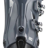 Nordica Sportmachine 3 80 Ski Boot 2023 - Black ski boot with silver buckles and a white "N" logo on the front.
