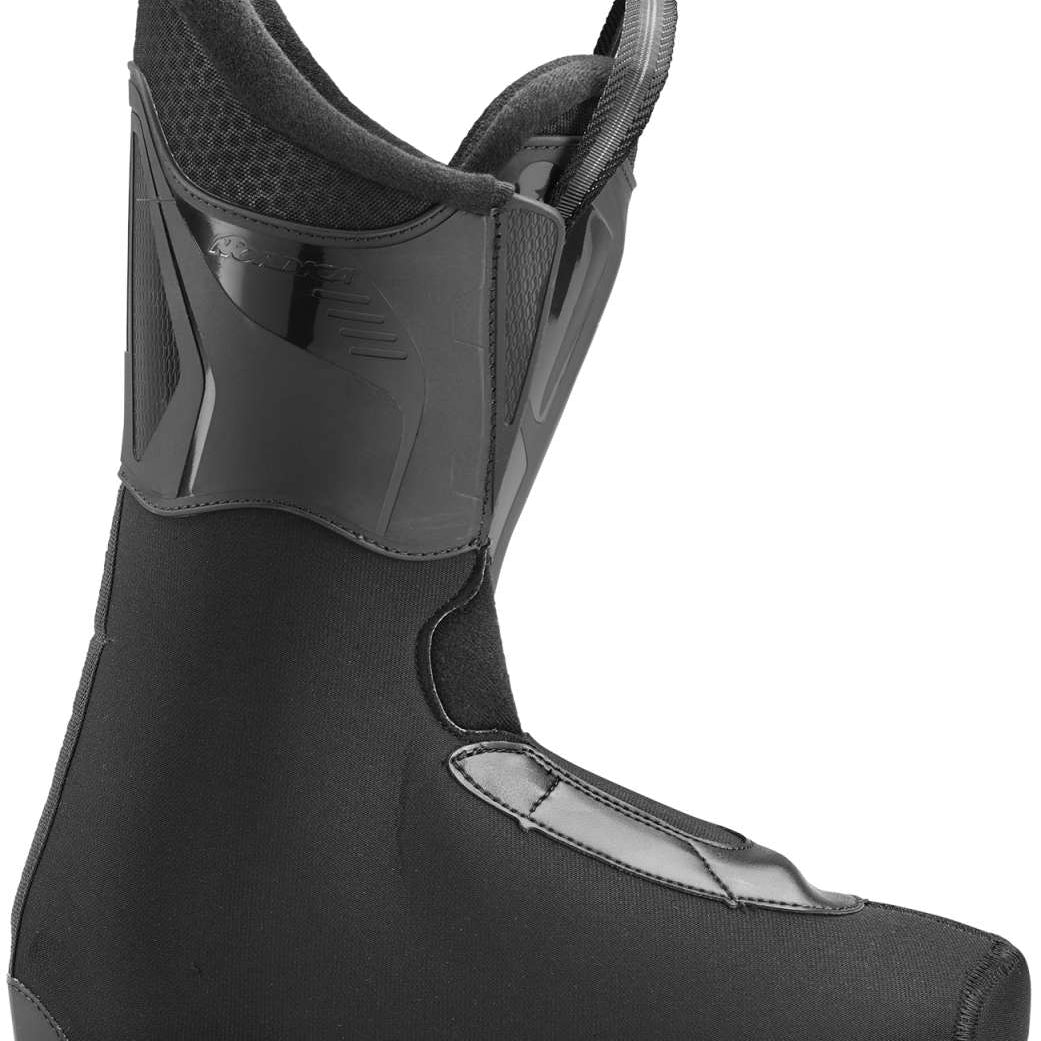 Nordica Sportmachine 3 80 Ski Boots 2024 - Black ski boots with a textured pattern on the side and a shiny silver logo on the top.