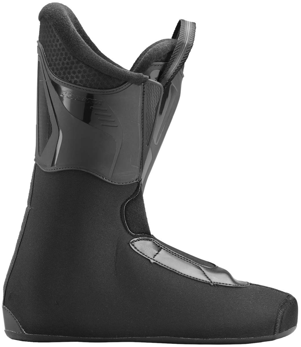 Nordica Sportmachine 3 80 Ski Boots 2024 - Black ski boots with a textured pattern on the side and a shiny silver logo on the top.