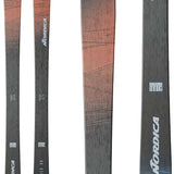 Nordica Unleashed 90 Ice Skis 2024 - A pair of skis with a brown and black color scheme, featuring a distinctive pattern on the top surface.