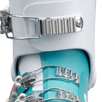 Nordica Youth Speedmachine J 3 Boot 2024 - A white and black boot with a silver buckle on top.