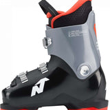 Nordica Youth Speedmachine J 3 Boot 2024 - Black boot with silver buckles and straps, featuring a red logo on the side.