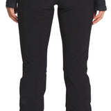 North Face Amy Softshell Pant Short - Black pants with a subtle sheen, featuring a zippered pocket on the right thigh and a slightly flared leg.