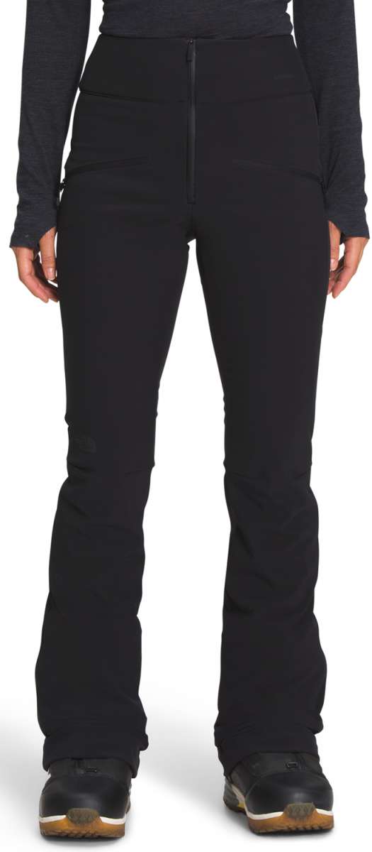 North Face Amy Softshell Pant Short - Black pants with a zippered pocket on the right thigh and a small logo on the left leg.