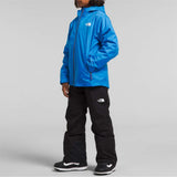 North Face Boys Freedom Triclimate Jacket 2024 - A blue jacket with a white logo on the left chest and a zipper down the front.