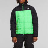 North Face Boys Freedom Triclimate Jacket 2024 - A black and green jacket with a white logo on the upper right side.