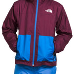 North Face Boys Freedom Triclimate Jacket - A maroon jacket with a white logo on the upper left chest and two zippered pockets on either side of the waist.