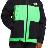 North Face Boys Freedom Triclimate Jacket 2024 - A black and green jacket with a white logo on the upper right side.