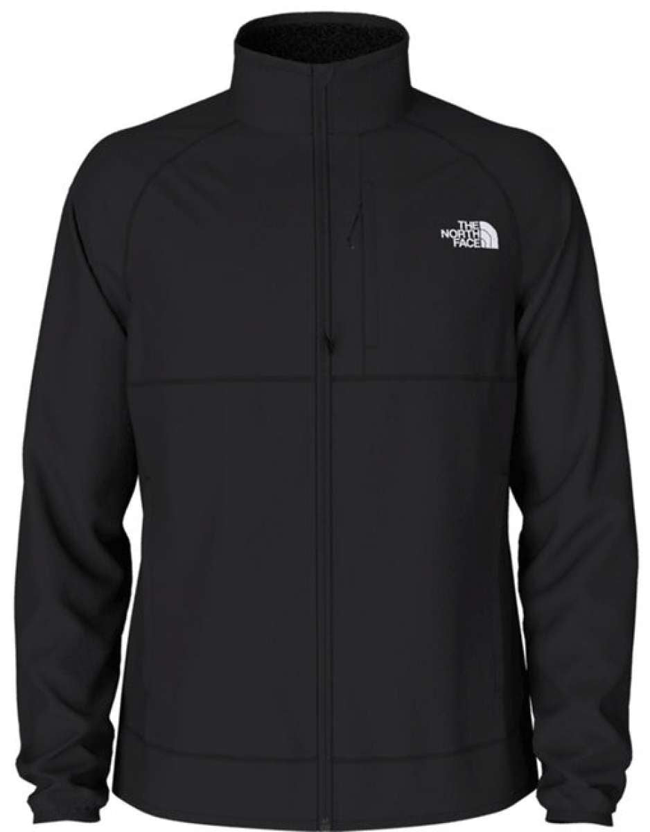 North Face Canyonlands Full Zip Sweater 2024 - A dark gray sweater with a zippered front and white logo on the left chest.