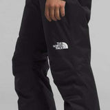 North Face Girls Freedom Insulated Pant 2024 - Black snow pants with a white logo on the left leg.