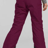 North Face Girls Freedom Insulated Pant 2024 - A pair of dark-colored snow pants with a white logo on the waistband and black accents at the bottom.
