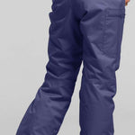 North Face Girls Freedom Insulated Pant 2024 - A pair of dark blue snow pants with a white logo on the waistband.