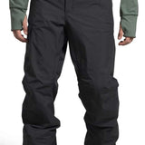 North Face Freedom Stretch Pants - Black pants with a subtle white stripe on the side of one leg, featuring a zippered pocket and adjustable waistband.