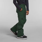 North Face Freedom Stretch Pants - Dark green pants with a black logo on the left thigh and two zippered pockets on the side.
