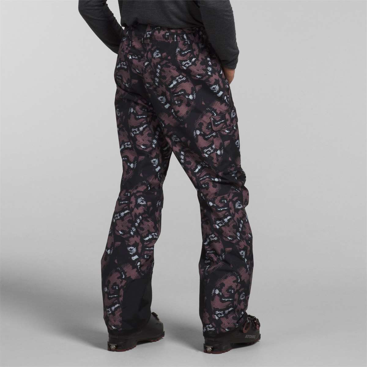 North Face Freedom Stretch Pants 2024 - Black pants with a subtle white pattern of lines and shapes.