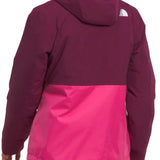 North Face Girls Freedom Triclimate Jacket 2024 - A dark-colored jacket with a white logo on the upper back and a hood.