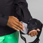 North Face Girls Freedom Insulated Jacket 2024 - A black jacket with a white logo on the left chest and a zipper down the front.