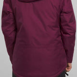 North Face Girls Freedom Insulated Jacket 2024 - A dark-colored, long-sleeved jacket with a hood and white logo on the upper back.