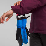 North Face Girls Freedom Insulated Jacket 2024 - A dark blue jacket with a white logo on the left chest and a zipper down the front.