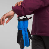 North Face Girls Freedom Insulated Jacket 2024 - A dark blue jacket with a white logo on the left chest and a zipper down the front.