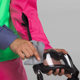 North Face Girls Freedom Insulated Jacket 2024 - A bright pink jacket with a black zipper and two zippered pockets on either side.