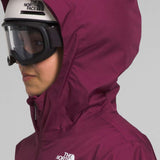 North Face Girls Freedom Insulated Jacket 2024 - A dark-colored, insulated jacket with a hood and zippered pockets on the front.