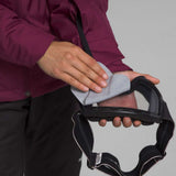 North Face Girls Freedom Insulated Jacket 2024 - A girl's insulated jacket with a bold, red and black plaid pattern on the sleeves and chest.