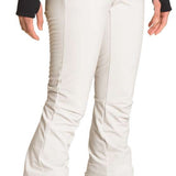 North Face Ladies Amy Softshell Pant - Beige softshell pants with black zipper on left hip and zippered pocket on right thigh.
