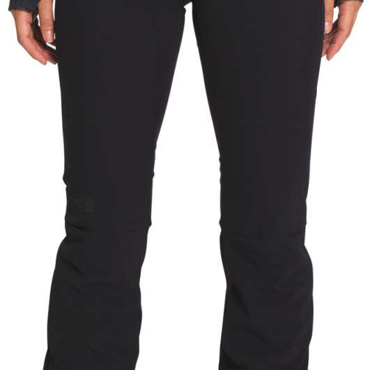 North Face Ladies Army Softshell Pant - Black pants with a zippered pocket on the right thigh and a drawstring waistband.