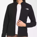 North Face Ladies Antora Triclimate Shell Jacket - A black jacket with a white logo on the left chest and a zipper down the front.