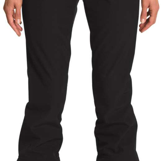 North Face Ladies Apex Stretch Soft-Shell Pants Short - Black pants with zippered pocket on left hip and stretchy material.