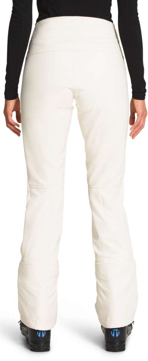 North Face Ladies Apex Stretch Soft-Shell Pants Short - These pants are a light grey color with a subtle pattern of darker grey lines.