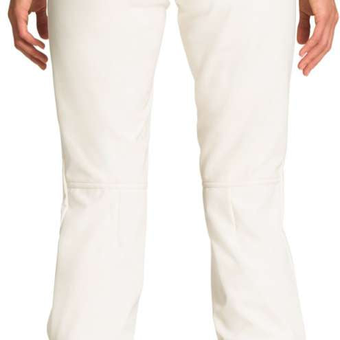 North Face Ladies Apex Stretch Soft-Shell Pants Short - These pants are a light grey color with a subtle pattern of darker grey lines.