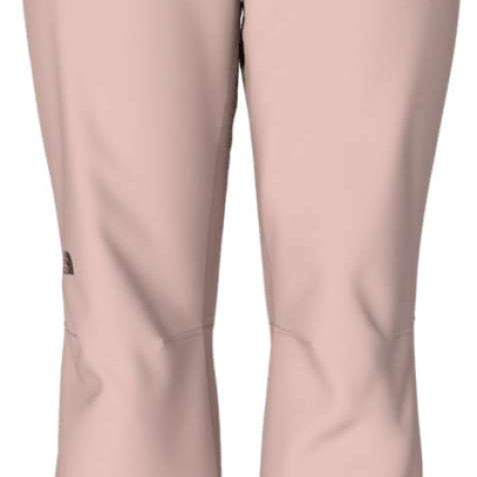 North Face Ladies Sally Insulated Pants 2024 - Beige pants with two black snap buttons at waistband.