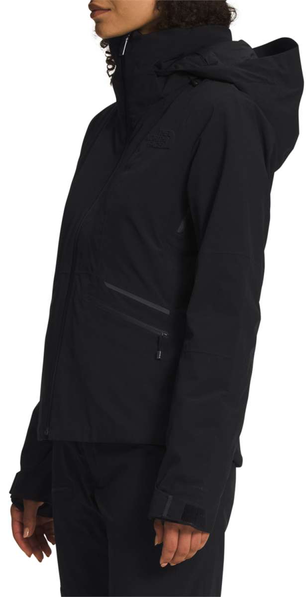 North Face Women's Inclination Shell Jacket 2022-2023 - A black waterproof shell jacket with a high collar and zippered pockets.