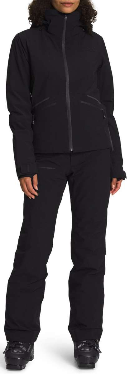 North Face Women's Inclination Shell Jacket 2022-2023 - A black jacket with a high collar and zippered pockets.