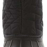 Northside Ladies Morgan Crest Insulated Boots 2023 - Black quilted boots with a thick, dark gray sole and white stripe along the bottom edge.