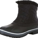 Northside Ladies Morgan Crest Insulated Boots 2023 - A pair of black insulated boots with a quilted pattern on the upper portion and a thick, textured sole.