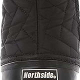 Northside Ladies Morgan Crest Insulated Boots 2023 - A pair of black insulated boots with quilted pattern and fur-lined top cuff.