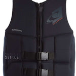 O'Neill Assault LS CGA Wakeboard Vest 2022 - Black life jacket with white logo on chest and back.