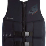 O'Neill Assault LS CGA Wakeboard Vest 2022 - Black life jacket with white logo on chest and back.