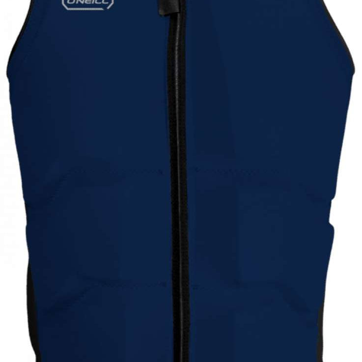 O'Neill Cruzer Full-Zip Impact Vest 2023 - A dark blue impact vest with a full zip down the front and an O'Neill logo on the left chest.