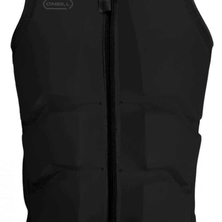 O'Neill Cruzer Full-Zip Impact Vest 2023 - Black impact vest with a full-zip front and an O'Neill logo on the left chest.