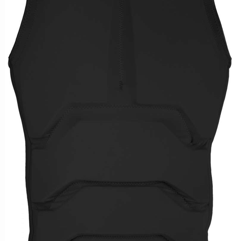 O'Neill Cruzer Full-Zip Impact Vest 2023 - Black impact vest with zip closure at front and white logo on chest.
