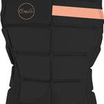 O'Neill Ladies Bahia Impact Vest 2023 - A black impact vest with a rose gold logo on the upper left side.