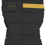 O'Neill Ladies Bahia Impact Vest 2022 - A black impact vest with a yellow logo on the upper left side and a yellow stripe across the back.