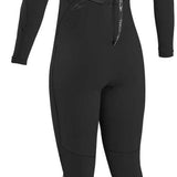 O'Neill - Ladies Epic 4/3 Ladies Full Wetsuit 2022 is a black wetsuit with white lettering and logos.