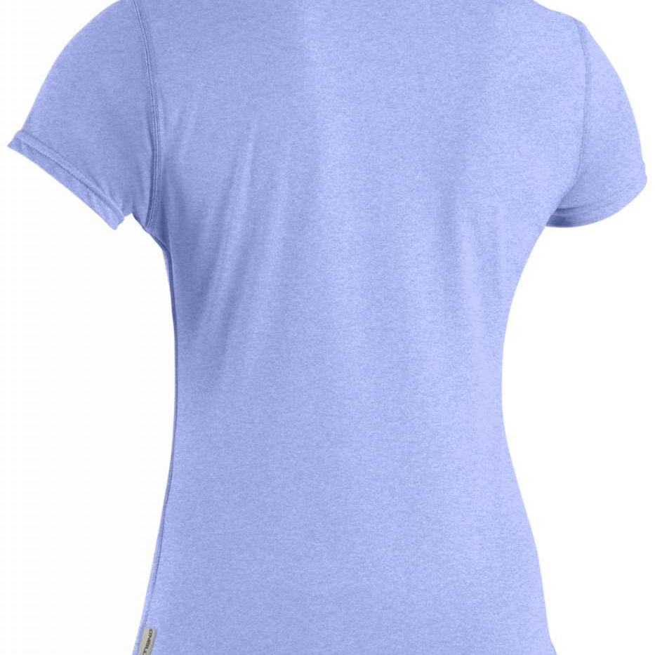 O'Neill Ladies Hybrid Short Sleeve Sun Shirt 2022-2023 - A light blue short-sleeved shirt with a crew neck and white logo on the left chest.
