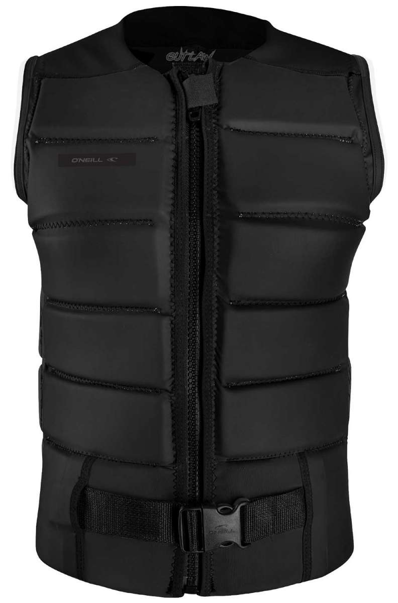 O'Neill Outlaw Impact Wake Vest 2022 - Black life jacket with white logo on chest and back.